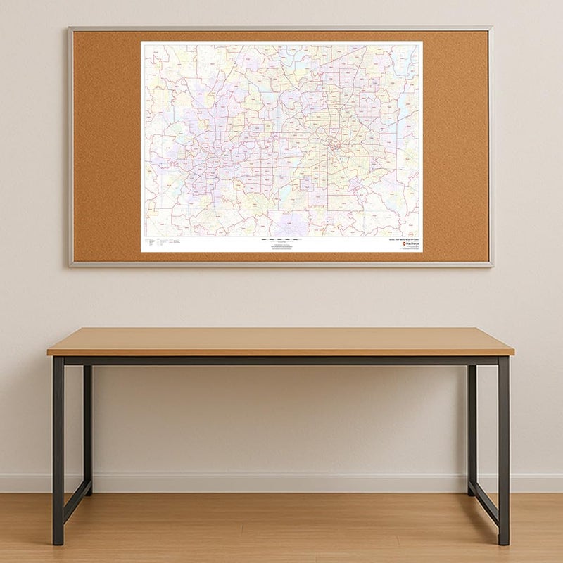 MapSherpa Dallas - Fort Worth, Texas Zip Codes - 48" x 36" Laminated Wall Map - Image 2